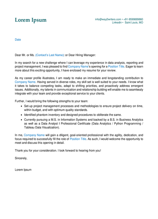 Cover Letter