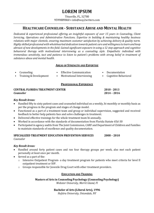 International Resume