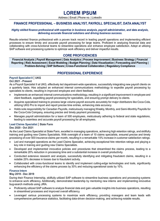 International Resume